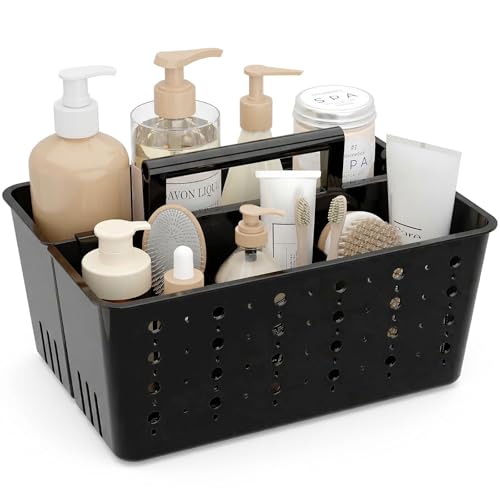 Lifewit Portable Shower Caddy, Plastic Basket Organizer, 1 Pack, Black - color: Black