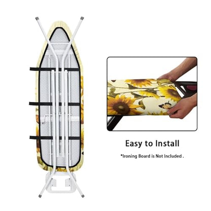 Sunflower Butterfly Ironing Board Cover and Pad- 52" x 13" Iron Board Cover with Padding Fits Standard Size, Iron Board Cover Accessories - color: Sunflower Butterfly 1