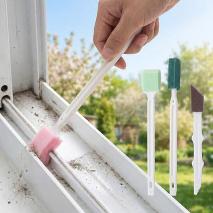 9Pcs Household Crevice Cleaning Brush Window Track Deep Scrubber Set - color: 9pcs-crevice Cleaning Brush