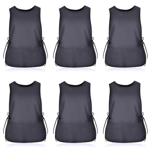 TFTAFAN Cobbler Apron Unisex Waterproof Apron with 2 Deep Pockets Art Smock for Painting Cleaning Artiest Apron work kitchen - color: Gray