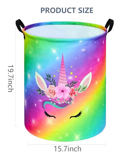 Round Laundry Basket Storage Bins Nursery Hamper Gift Baskets for Home,Office,Home Decor - color: Colorful uni