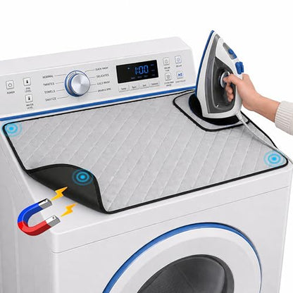 Handy Laundry Magnetic Ironing Mat, Change Any Flat Surface into an Ironing Board, Silicone Slip Resistant Iron Rest to Safely Place Your Hot Iron, Easy to Take Along When Traveling, (19 x 28 Inches) - style: Magnetic