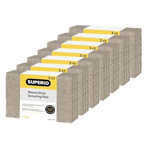 Natural Scouring Pad Non-Scratch Sisal Plant Based Scrubber Cleaning Scrub Pads, Eco-Friendly Reusable Kitchen Scrubbing Pad Pack of 21, by Superio - color: Natural, size: 21-pack