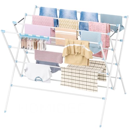Drying Rack Clothing,35.4in Long Drying Poles Large Clothes Drying Rack - color: Blue, size: 38.2in