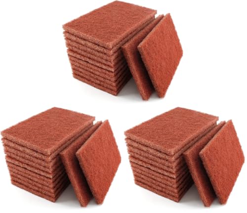 12pcs Red Scouring Pads, Heavy Duty Scour Pads Multipurpose Scour Pad Reusable Scrubbing Pads with Anti Grease Technology for Kitchen Scrubber Sink Dish Cleaning Metal Grills (Pack of 3) - size: Medium, 12pcs (Pack of 3)