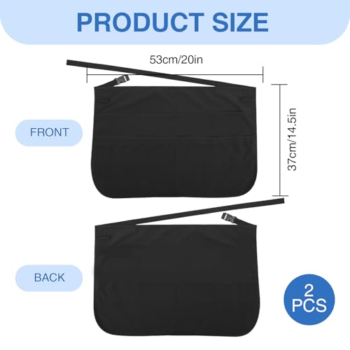 2 Pcs Delantales Para Limpieza, 5 Pocket Waterproof Cleaning Apron for Limpieza Housekeeping with 4 Pcs Sponge