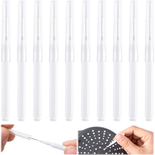 10 Pcs Shower Head Cleaning Brush, Shower Head Cleaner Tool with Cap, Multifunctional Shower Head Cleaning Brushes for Household Bathroom - White Style 2 - color: White, Style 2