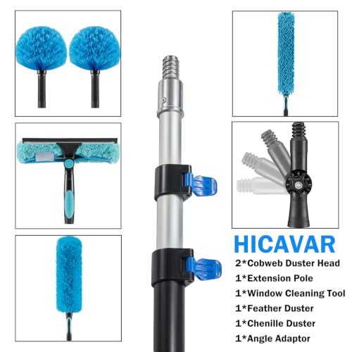 25 Foot High Ceiling Fan, Cobweb Duster with 6-18ft Extension Pole - size: 18ft