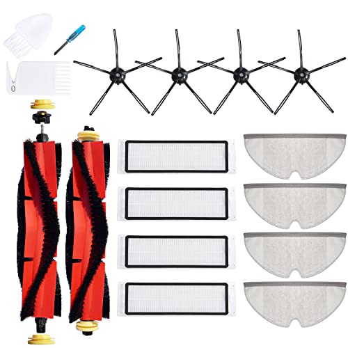LOVECO Replacement Parts Kit for Roborock S5 S5 Max S6 MaxV S6 Pure - color: Easy Clean Main Brush and Black Side Brush