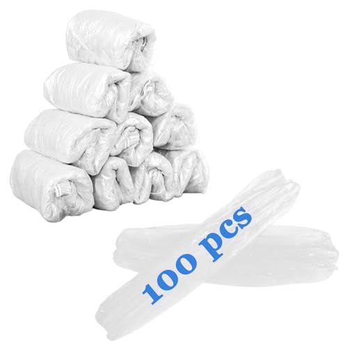 Yzurbu Disposable Arm Sleeves, Plastic Waterproof Oversleeves Protector Covers with Elastic on Cuff - color: White - 100pcs