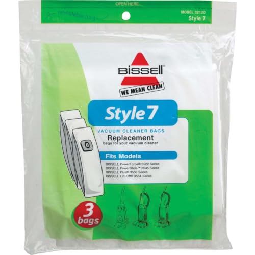Vacuum Cleaner Bags Genuine Bissell Style 7 3 Bags in A Pack Vacuum Cleaner Bags (1 Pack of 3, Model Number: 32120