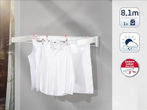 Leifheit 83100 Wall Dryer Telefix 100, White - size: 8,1 m