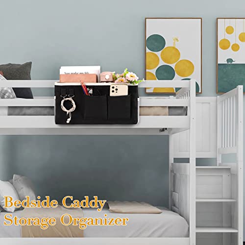 Bedside Caddy Bedside Storage Bag for Headboards/Bunk Bed - color: Black