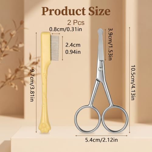 Pet Eye Comb and Scissors Set, Tear Stain Remover for Dogs Cats