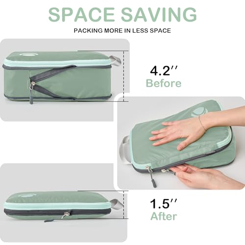 Cipway Compression Packing Cubes for Travel (8 Piece,Sage Green) - color: Sage Green, size: 8PCS