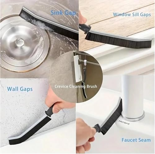 Crevice Cleaning Brush, 6PCS Hard Bristle Crevice Cleaning Brush, Multifunctional Cleaning Gap Brush Tool for Home, Bathroom, Kitchen, Window Track, Bathtub, Vehicle, Faucets, Bowl, Teapot, Cup Use