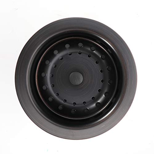 KONE 3-1/2 Inch Kitchen Sink Drain ORB Assembly with Strainer Basket/Stopper, All Stainless Steel Durable and Rustproof Oil Rubbed Bronze - color: Oil Rubbed Bronze