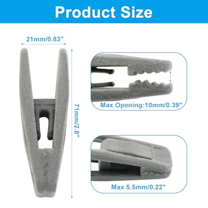 Velvet Hanger Clips, Gray, 40 PCS - color: Gray