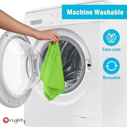 Orighty Microfiber Cleaning Cloth - 24 Pack, Green Cleaning Rags 12x11 inch - color: Green, size: 24 Pack