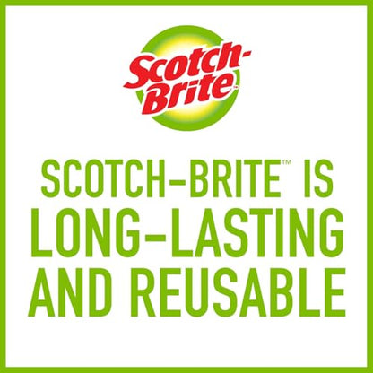 Scotch-Brite Heavy Duty Scouring Pad,Dish Scrubber for Kitchen + Outdoor,8 Scrub Pads for Uncoated Pots and Pans,Cast Iron Cooktops,Grill Grates,Oven Racks,& BBQ,Durable,Long-Lasting,(Pack of 12) - size: 8 Pads (Pack of 12)