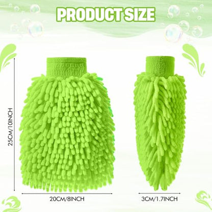 24 Pack Car Wash Mitts Bulk Microfiber Wash Mitts, Lime Green - color: Lime Green