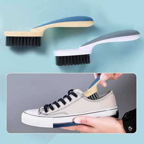 1pc Scrubbing Brush Soft Bristle Laundry Clothes Shoes Scrubber Brush Portable Plastic Hands Cleaning Brush for Kitchen Bathroom（Blue） - color: Blue