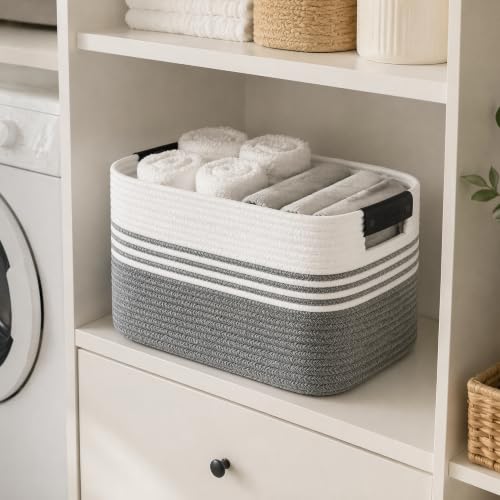 22.8GAL Xl Extra Large Laundry Basket for Bathroom, Dorm Dirty Clothes, Sturdy Portable Aesthetic Boho Cute Woven Storage Shoes Blanket Baskets for Living Room Decor Girls Boys Pets Toys Mix Black - color: MixBlack, size: 22.8GAL