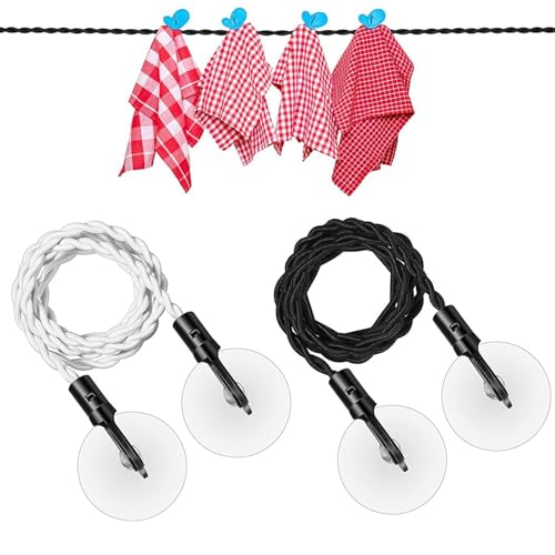 Clotheslines for Hanging Clothes Travel Clothes line Retractable Clothes Lines with Hooks and Suction Cups Camping Accessories Cruise for Indoor Home Camping