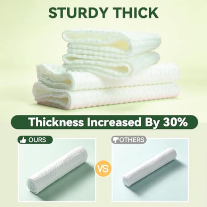Disposable Cleaning washcloths, 100 Pack 2-Ply Reusable Paper Towels, Square Cleaning Cloths, Disposable Wash Cloths for Kitchen Grease, Spills and Everyday Messes