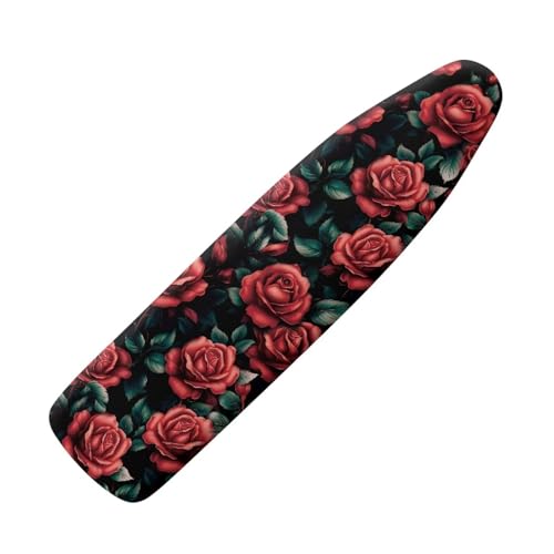 Red Rose Iron Board Cover Stretch Dust Covers Standard Size Ironing Board Cover with Elastic Edges Home Decoration Table Top Ironing Board Cover and Pad 15x54 - color: Red Rose