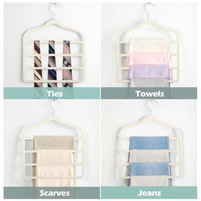 Velvet Pant Clothes Hanger Space Saving Non Slip Hanger Jean Slack Hangers - color: Beige