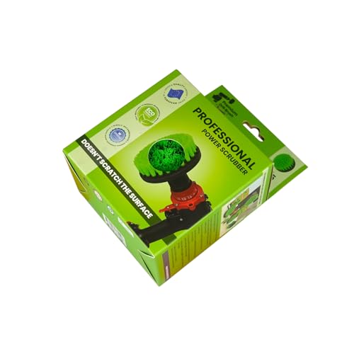 Premium Drill Brush Professional – Medium-Stiff 5 in Green | Scratch-Free Kitchen Cleaning Brush for Ovens, Hobs, Worktops, Floor Tiles, Linoleum, Cupboard Doors and Greasy Cookware - color: Green