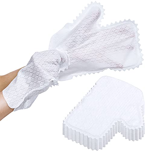 Patelai 40 Pcs Microfiber Dusting Gloves, Dual-Sided Disposable Mitts