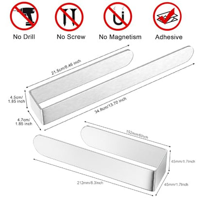 HUFEEOH Towel Bar Set, 2 Pack, Silver 8 and 14 Inch Towel Racks, U-Shaped - color: Silver, size: 2PC (8 Inch + 14 Inch)