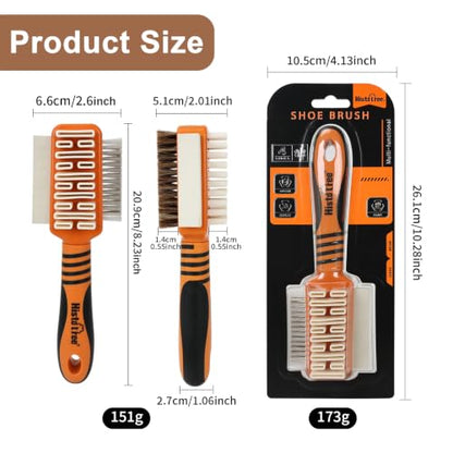 Suede&Nubuck 4-Way Leather Brush Cleaner Suede Brush (Orange) - color: Orange