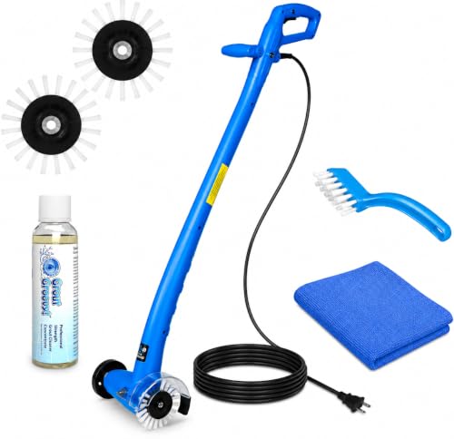 Electric Grout Cleaner | Stand Up Tile Grout Scrubber Bundle | 20' Cord - style: Large Bundle