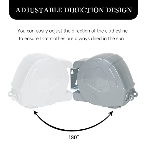 ZOES HOMEWARE Retractable Clothesline Heavy Duty Retracting Clothes Line Outdoor and Indoor with Durable ABS Shell and 2x49 Feet Extruded PVC Line,with Lock to Prevent Sagging