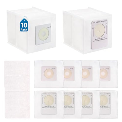 10 Pack Y11 Vacuum Bags Compatible with Intervac Roadvac Vacuum Cleaner Model CS-9 / CSRM/CSRM-RC/DOMETIC CV1004, HEPA Replacement Bags with 3 Pack Motor Filters, Part# Y11-5