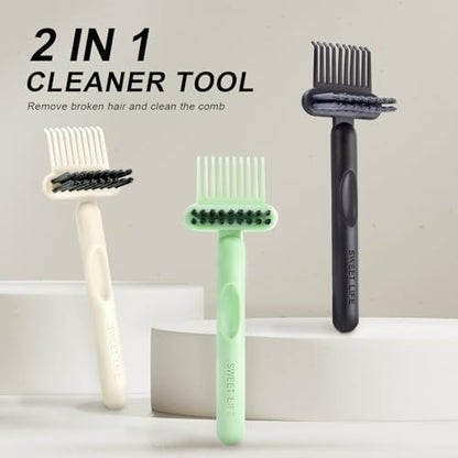 Hair Brush Comb Cleaning Tool Comb,2-in-1 Hair Brush Cleaner Tool, Portable Remover Rake for Removing Hair Dust, Home and Salon Use (Black) - color: 1 Pack-Black