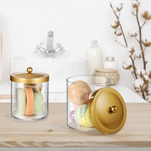 50 Oz Laundry Pods Container Clear with Stainless Steel Lid(Gold) - color: Gold, size: 50 Ounces