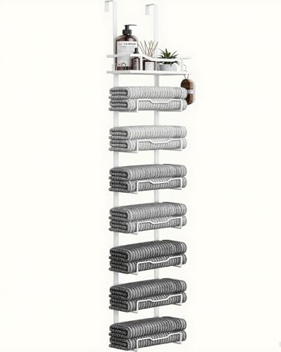 Aetyord Hanging Towel Racks for Bathroom Storage - color: White, size: 8 Tier