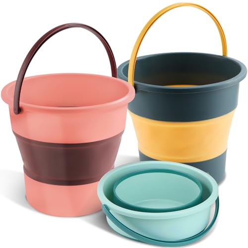 Collapsible Bucket 3PCS 1.3 Gallon/5L Small Foldable Cleaning Buckets - color: Small 3pcs