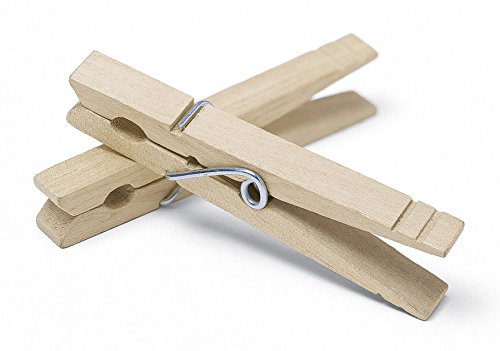 Whitmor 50 Pack Wooden Clothespins, 3.38 Inch Heavy Duty Clothes Pins for Laundry Line, Natural Wood Clips with Rust-Resistant Springs for Hanging Clothes, Photos, Crafts and DIY Projects - color: Natural, size: Set of 50