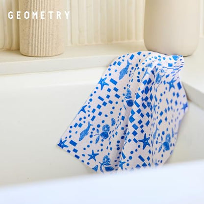 GEOMETRY Kitchen Dish Cloths - Spring & Summer Collection - Premium Dishcloths with Geoweave - Absorbent & Fast Drying Kitchen Towels - Daisy Sky, 10" x 10" - 3-Pieces - color: Daisy Sky, size: 10" x 10" (3 Pack)