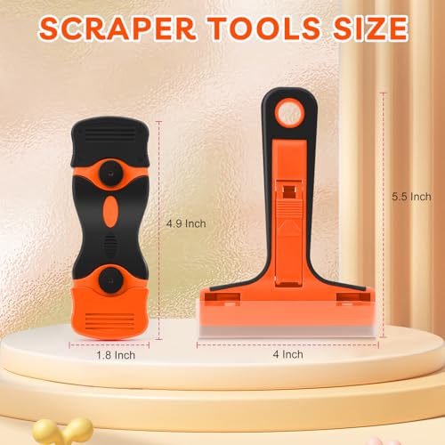 2Pack Razor Blade Scraper with 40Pcs Blades - size: 2 Pack+40Pcs