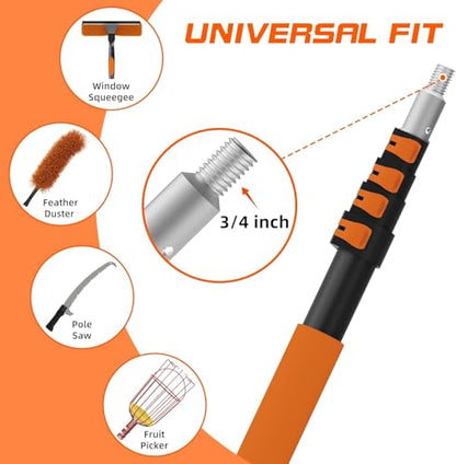30FT Reach Window Washing Kit, Squeegee with Extension Pole - size: 5-24FT