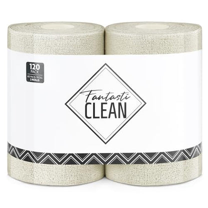 Fantasticlean Microfiber Cleaning Cloth Roll 120 Pack, 8" x 8", Off-White - color: 2 Off-white