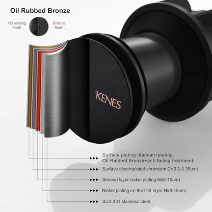 KENES Oil Rubbed Bronze Pop Up Bathroom Sink Drain Stopper Without Overflow - color: Oil-rubbed Bronze, size: Big Pop up Cap (Without Overflow)