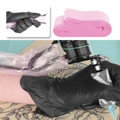 100pcs Clip Cord Sleeves Disposable Pink Tattoo Machine Gun Accessories Tattoo Supplies