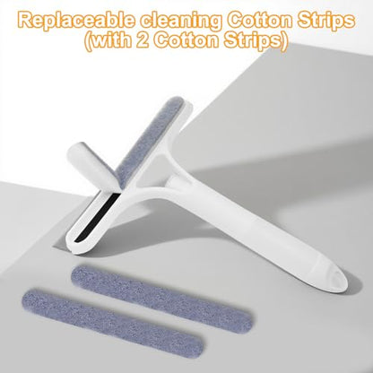 3-in-1 Spray Window Squeegee with Scraper and 2 Cotton Pads, Blue - color: Pro-blue